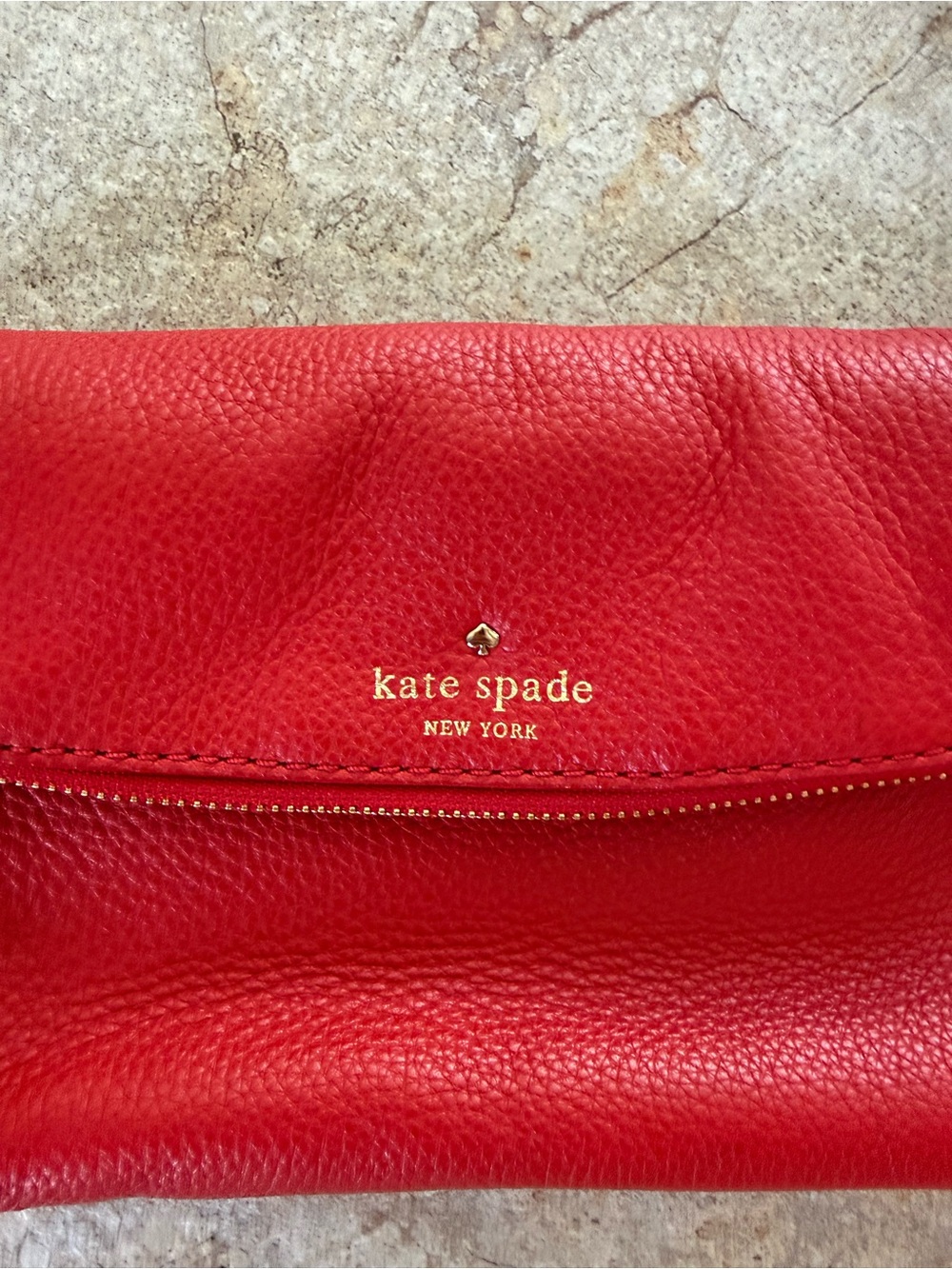 kate spade Red Pebbled Leather Flap Crossbody Bag - Picture 2 of 4